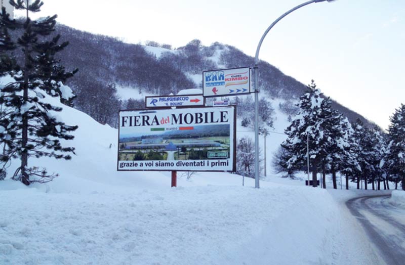 cartellonistica pubblicitaria da esterno neve